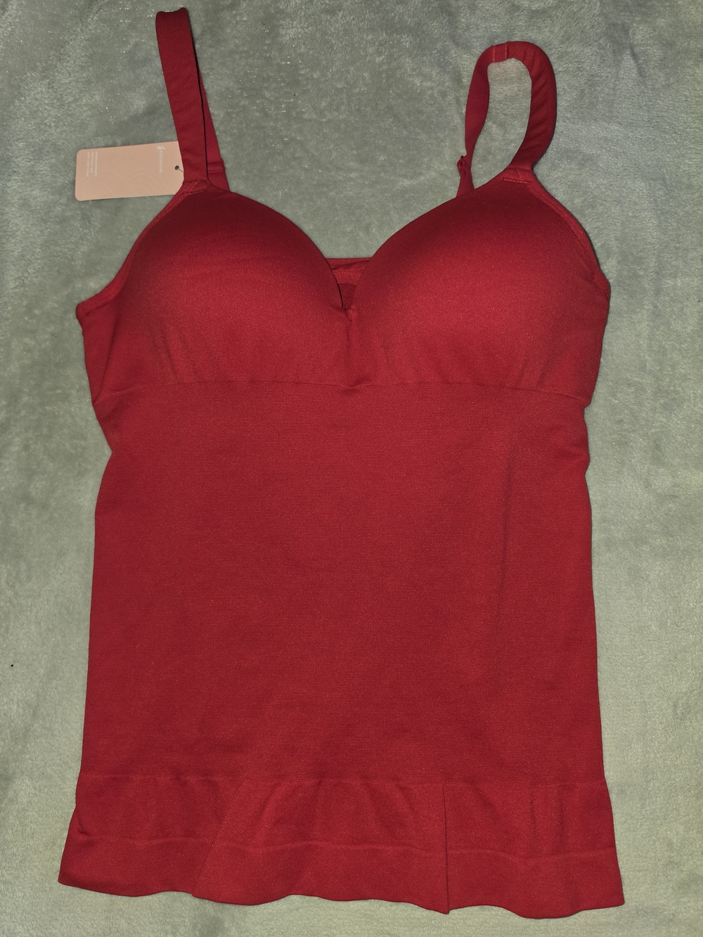 NWT FeelinGirl Red Cami Tank Top with Built-In Bra